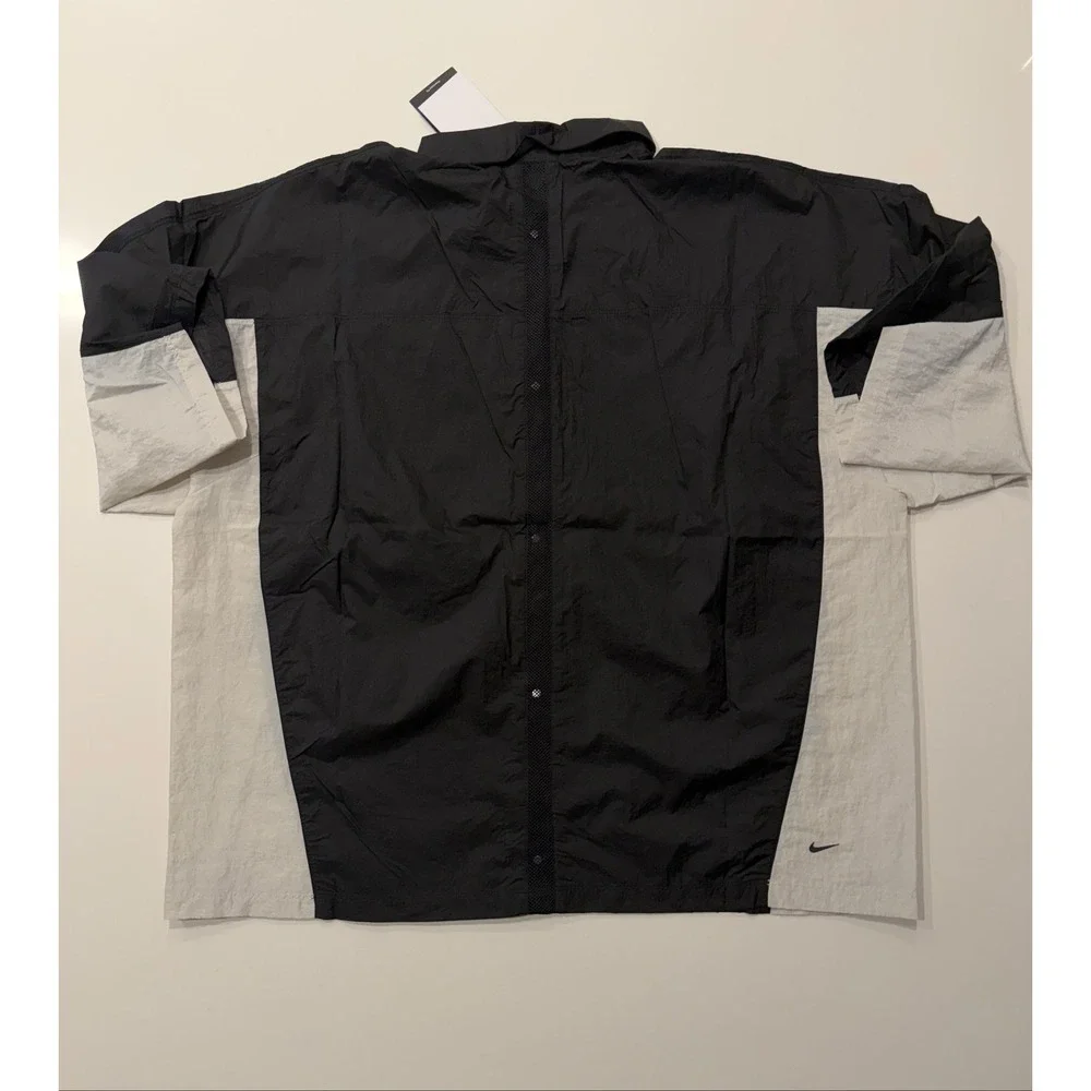 Nike Tech Oversized Woven Shirt IF8328-010 Mens Large Black White Jacket NWT